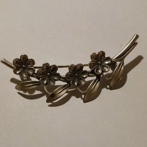 BEAU Sterling Floral  Brooch